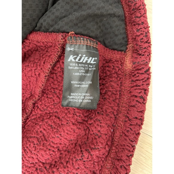 KUHL Alfpaca Kashmira Red Fleece Sherpa 1/2 Zip Hoodie Jacket Sz Medium - Picture 5 of 8